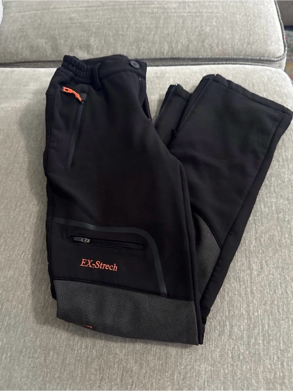 Unisex Black and Gray Outdoor Snow Ski Performance Pants